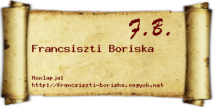 Francsiszti Boriska névjegykártya