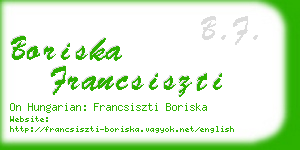 boriska francsiszti business card